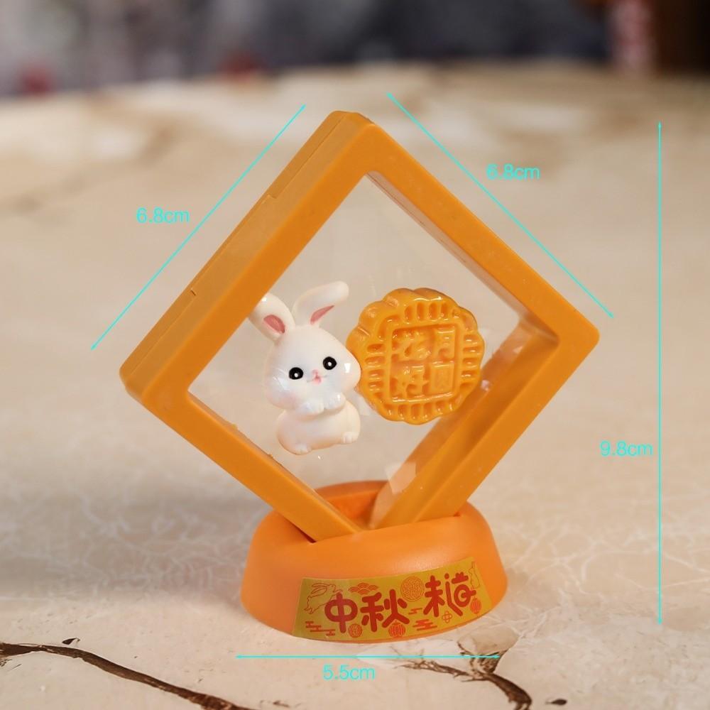 Creative Mini Mid-Autumn Ornament Cute Floating Box Rabbit Mooncake Display Box Decorative Handmade Rabbit Mooncake Figurines
