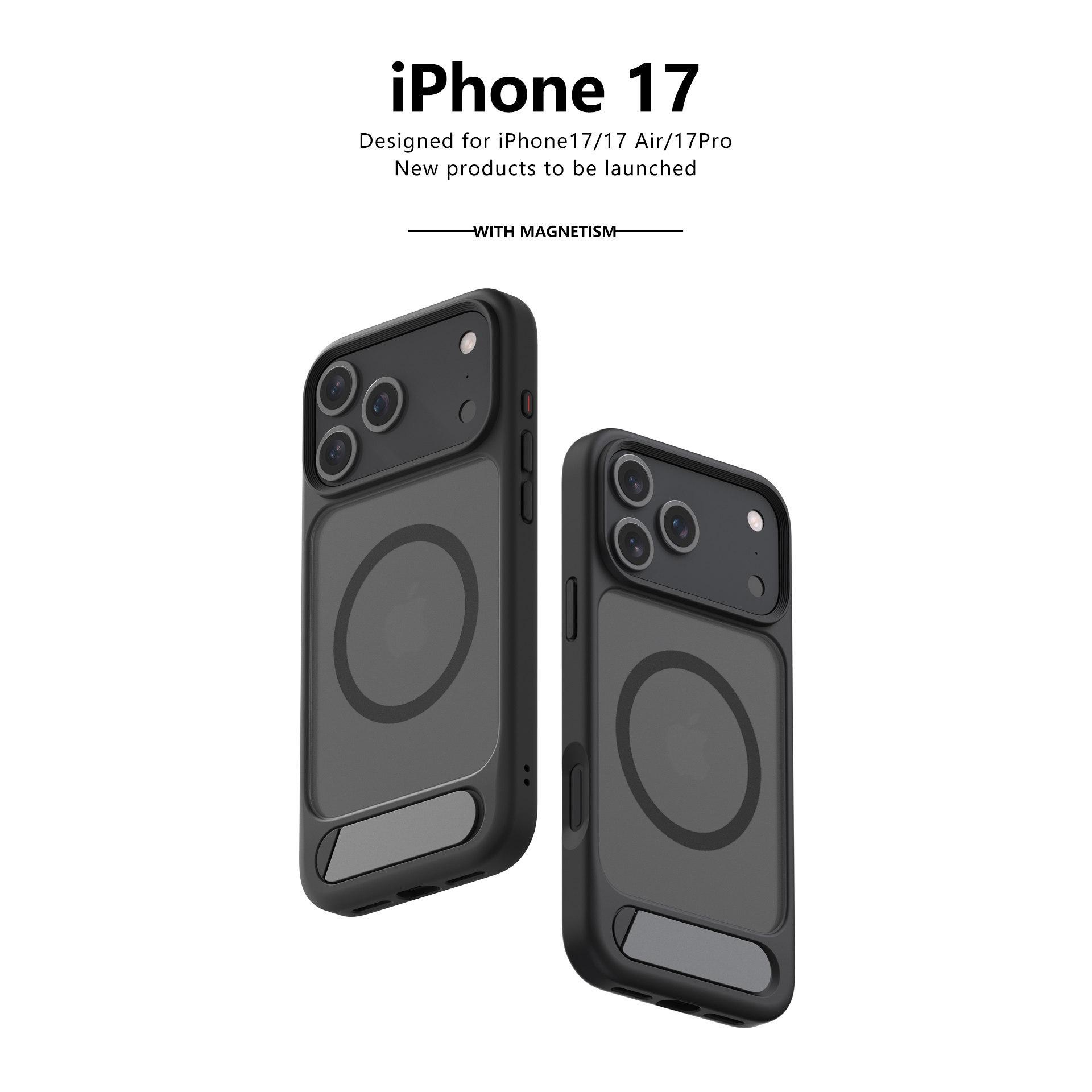 Matte Magnetic Anti-Drop Phone Case with Stand for iPhone 17 Pro Max 15