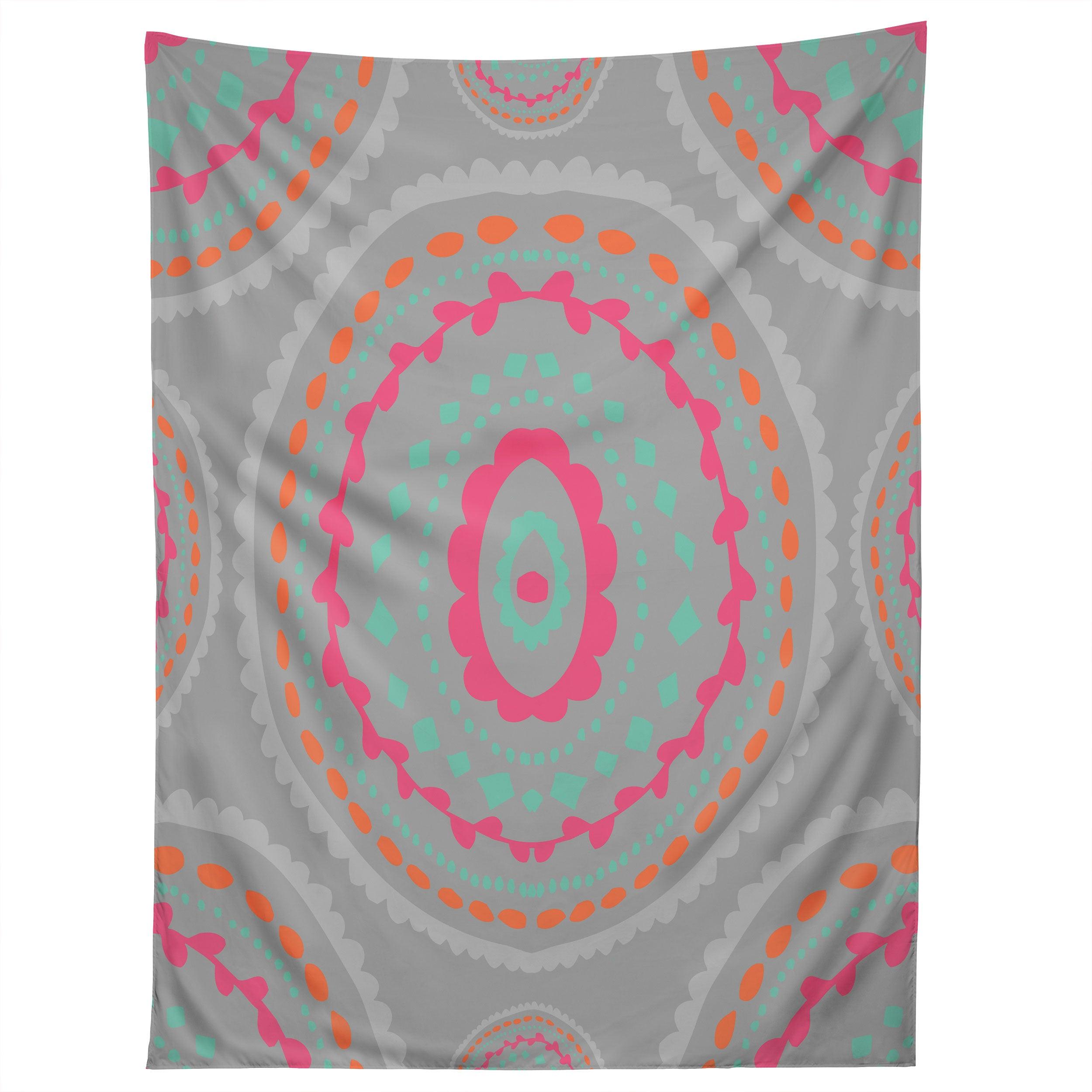 GRAY MEDALLION tapestry 75x100