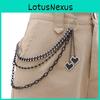 Hip Hop Heart Pendant Metal Belt Chain For Men And Women Casual Fashion Accessory