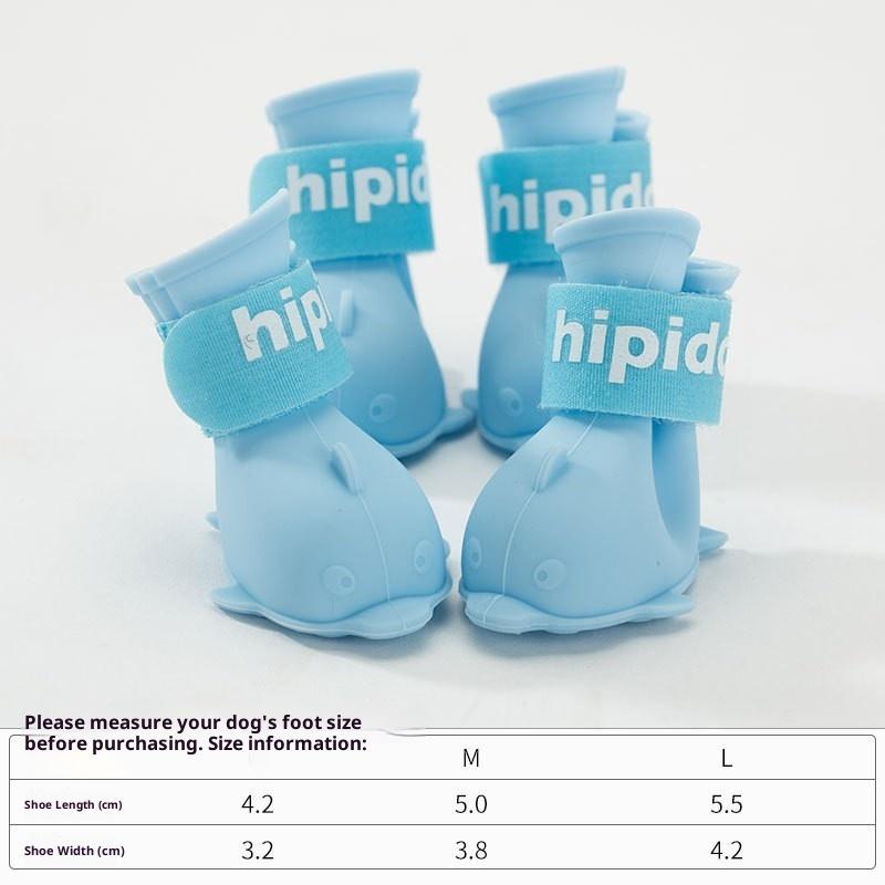 Chaussures pour chien imperméables de haute qualité, mode, respirantes pour l'hiver, chaussures pour chien imperméables en silicone pour animaux de compagnie