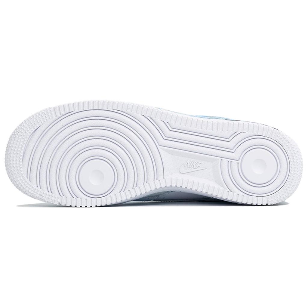 Nike Air Force 1 Kaleidoscope, Wave, Shopping Bag Abrasion Resistant Low top Skateboard Shoes Unisex White Blue CW2288-111(Team113-S-BOX)