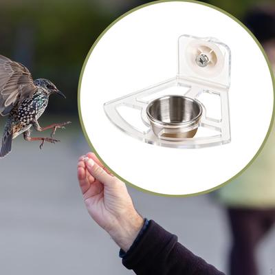 Mangeoire pour Oiseaux Accessoires de Cage Transparente Facile à Nettoyer Portable Acrylique Nourriture pour Perruches