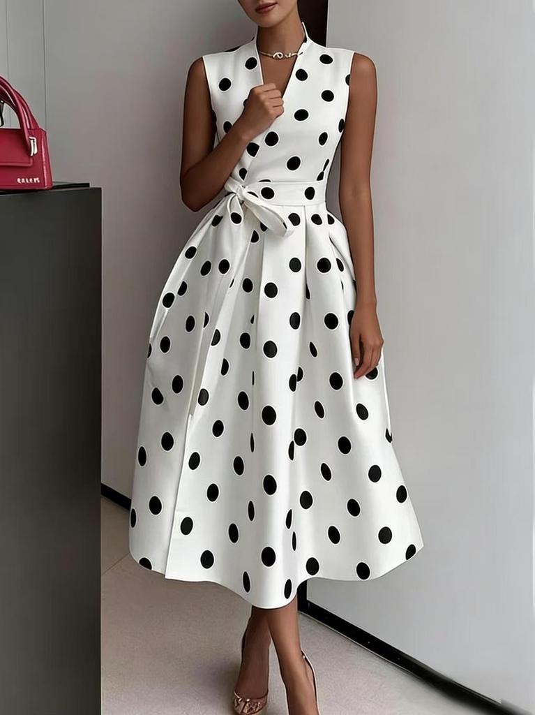 Europäisches und Amerikanisches 2026 Sommer Polka-Dot Retro-Kleid - Taillenbetonender Schlankmacher-Rock für Damen