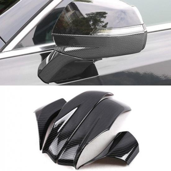 For Cadillac XT4 2018 - 2023 Carbon Fiber Look Side Door Mirror Cover Trim 4pcs
