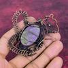 Purpurite Pendant Copper Wire Wrapped Handmade Jewelry Rabbit Gemstone Pendant