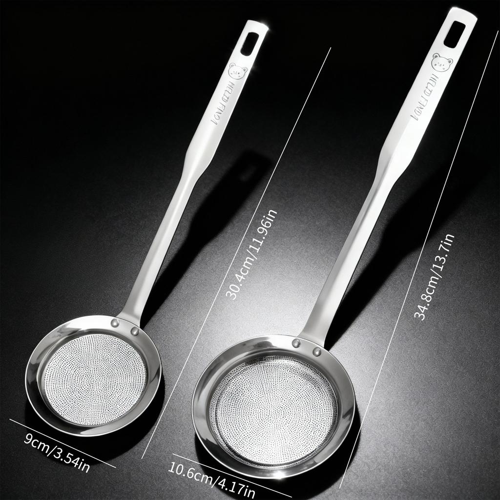 304 Edelstahl Feinmaschiges Sieblöffel Langlebiges Abtropfsieb Verbrühschutzgriff Rückstandsfilter Geschlitzter Löffel Küchenhelfer