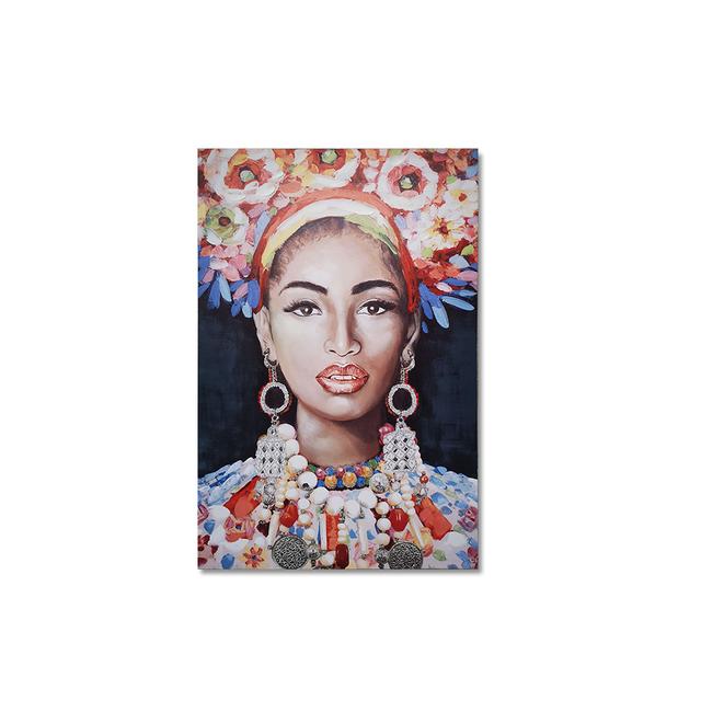 African Black Woman Print Oil Painting On Canvas Abstract Figure Posters Wall Art Pictures for Living Room Home Decor No Frame