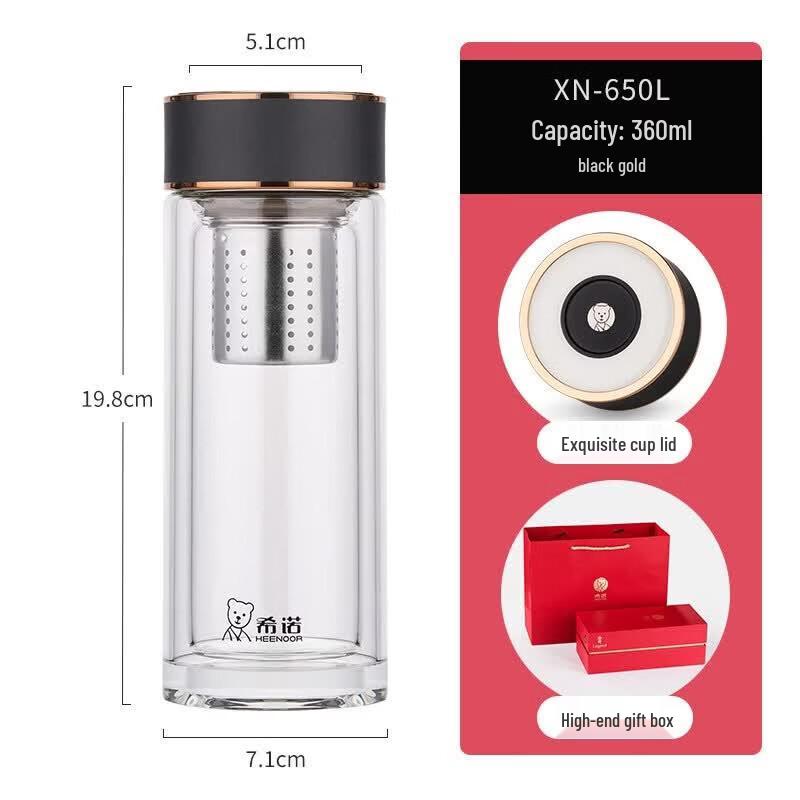 

Heenoor Double-Wall Antibacterial Glass Tea Tumbler