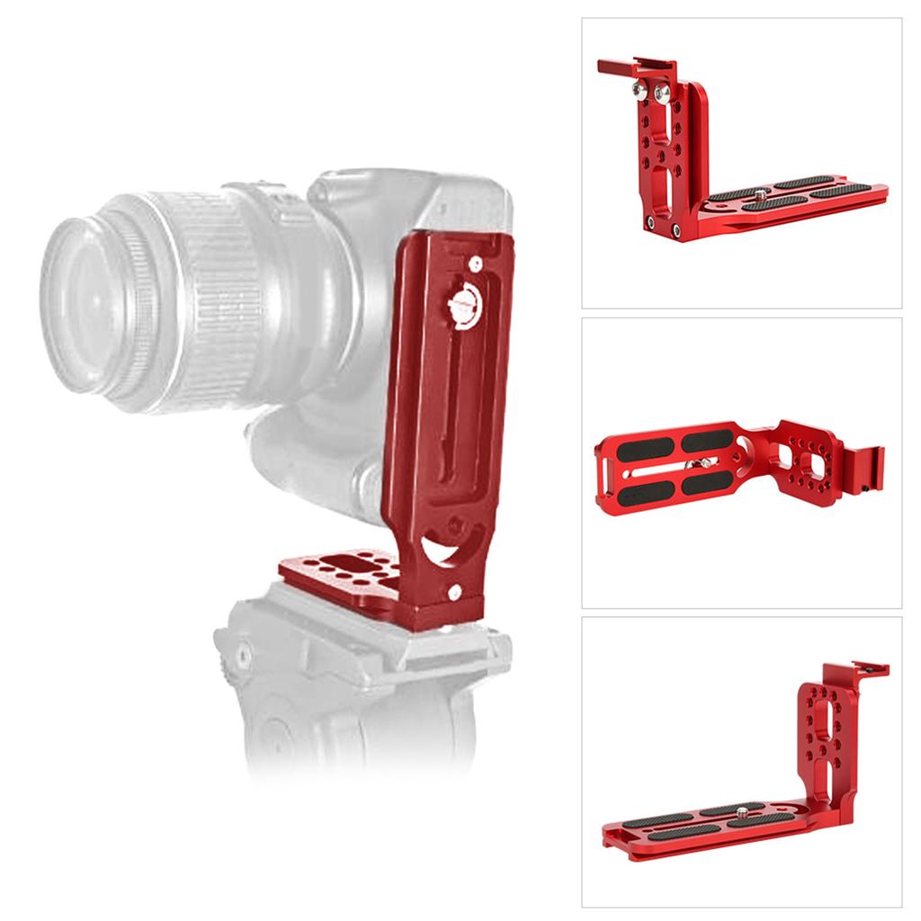 L Shape Quick Release Plate  Metal L Shape Quick Release Plate with Hot Shoe Mount for Hydraulic Ballhead SLR Camera