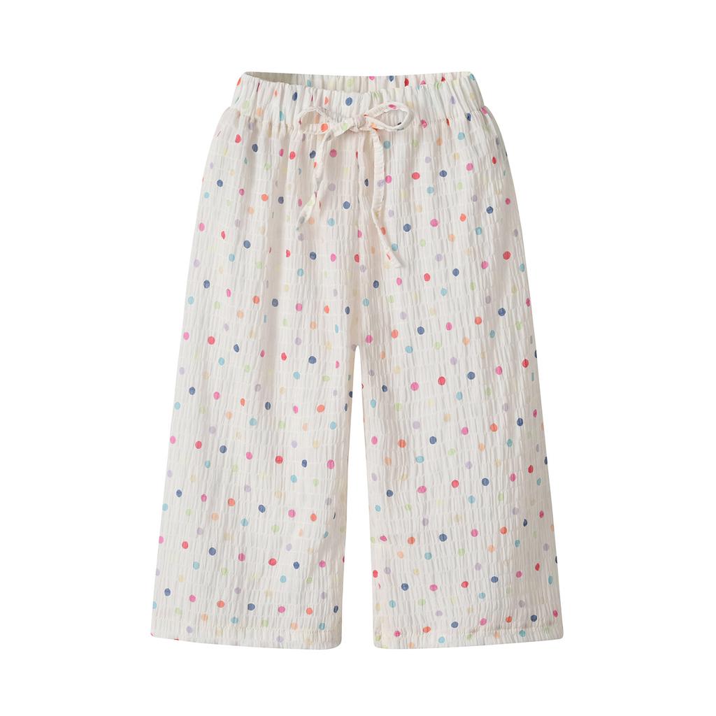 Girls' Summer Mosquito Proof Pants Polka Dot Loose Wide Leg Pants Girls' Summer Clothes Breathable Air-conditioned Pants