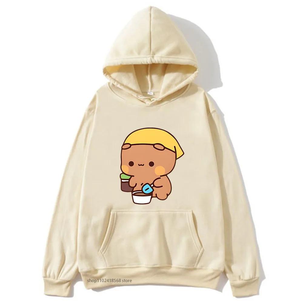 DuDu und BuBu Pflanzen Ihre Blumen Hoodies Niedliche Kawaii Panda Bär Sweatshirts Partnerkleidung Damen Streetwear Herren