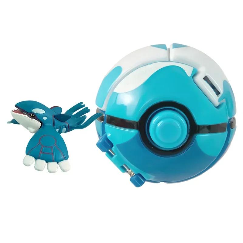 Pokemon Model with Ball Poke Pokeball Mew Groudon Solgaleo Mewtwo Pikachu Meowth Charizard Kyogre Fennekin Froakie Chespin Toy