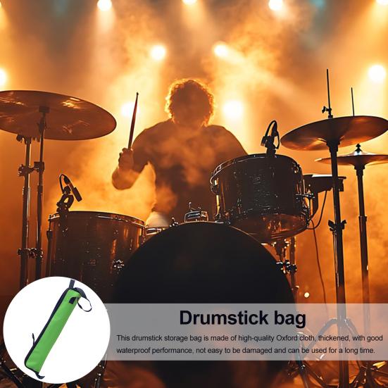 Drumstick Bag Thickened Oxford Cloth Drum Stick Holder Storage Case with Hooks Inside for Percussion Sticks Drum Mallet