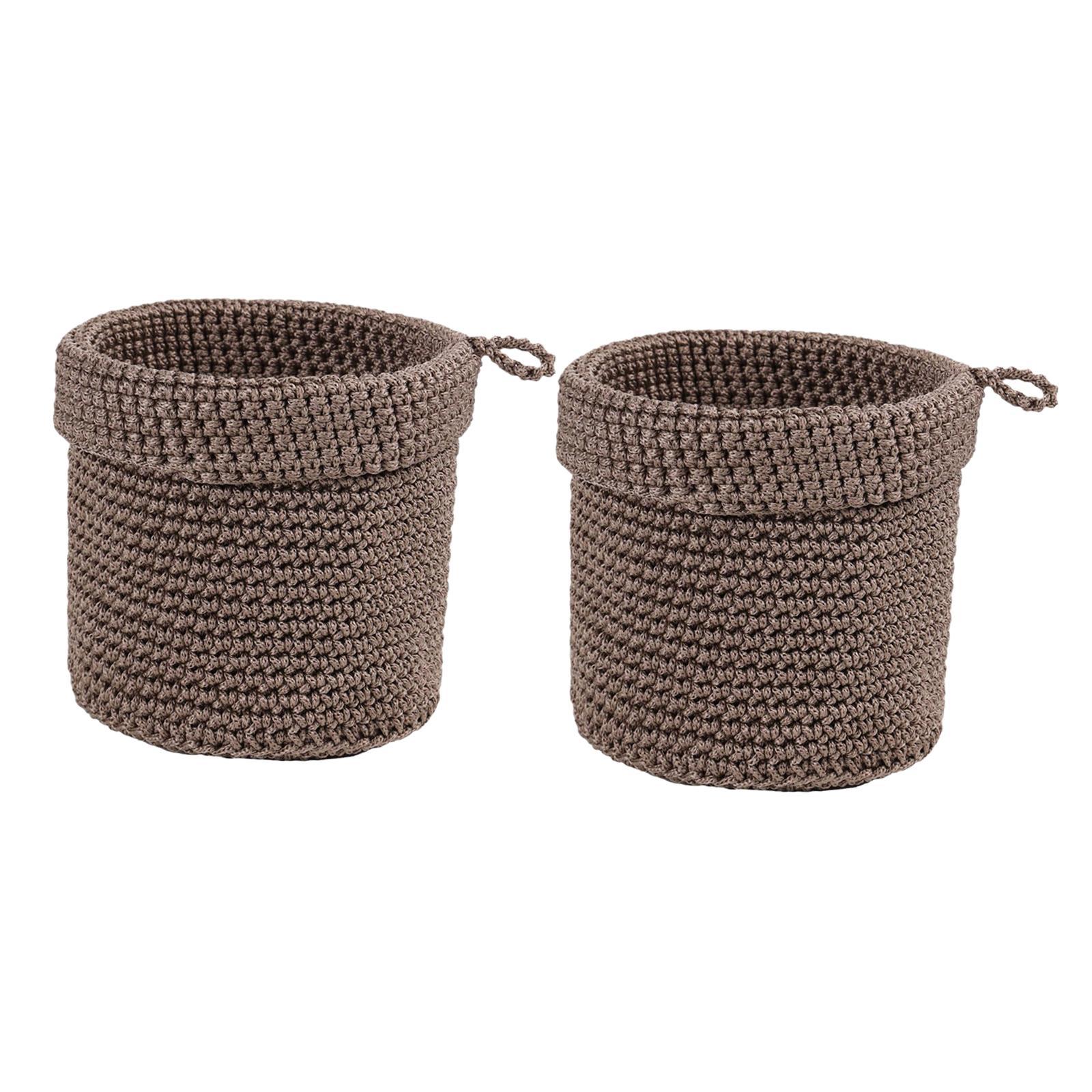 

2x Storage Baskets Toilet Paper Baskets Bohemian Handwoven Sundries Organizer for Closet Dresser Vanity Table Entryway Bedroom