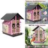 Outdoor Hanging Bird Feeder with Perch Large Capacity Feeding Station  for Garden and Yard