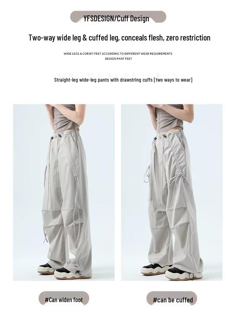 2026 Spring Women's Thin Paratrooper Wide-Leg Casual Quick-Dry Sports Pants