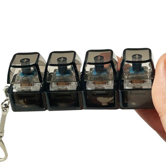 Механічна Клавіатура Брелок-Підвіска Іграшка для Зняття Стресу з Тактильним Клацаючим Звуком Прозорі Світлодіодні Кнопки Портативний Брелок