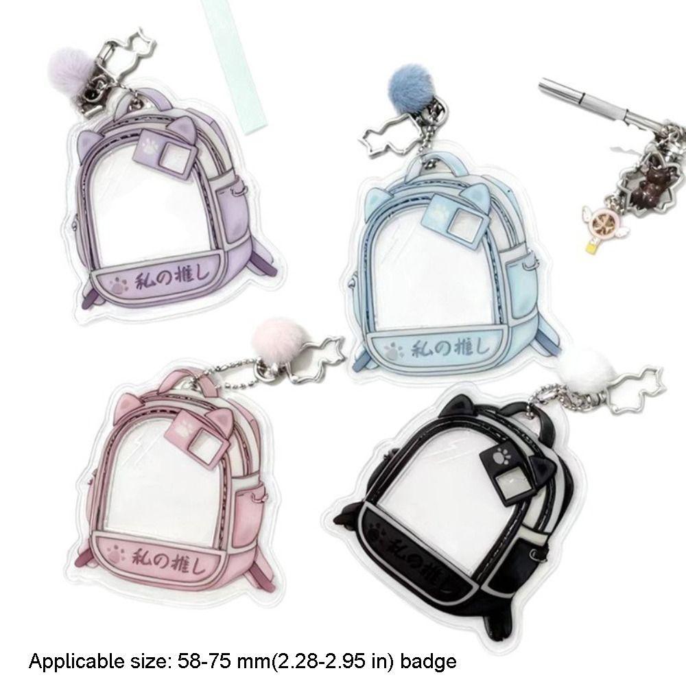 Porte-clés Housse de Badge Épinglette Kawaii Portable 58mm Collection Mignonne Fait Main Bricolage Remplissage Sac à Dos Organisateur de Badges Anime PVC Cadeaux
