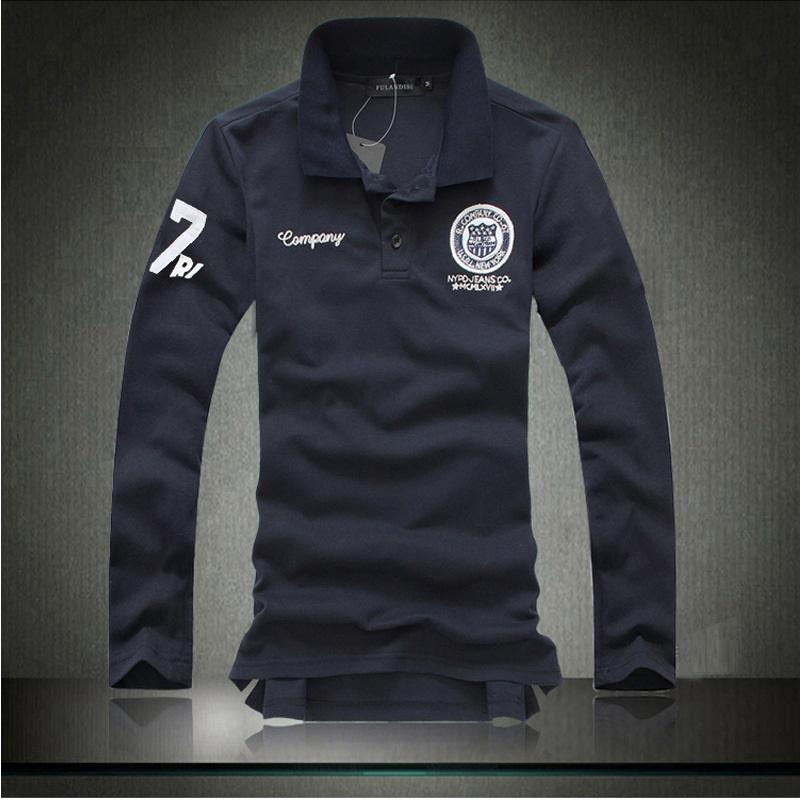 Trendy Urban Men's Slim Fit Long Sleeve Polo Shirt Casual Cotton Top