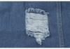 Women's Denim Lapel Jacket - Washed and Ripped, Long Sleeve, Non-Stretch, 2025 Collection.