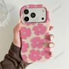 Pink flower mobile phone case Apple 17promax high-value wavy film 2-in-1 protective case iPhone14