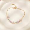 Elegant Gradient Enamel Butterfly Drop Glaze Adjustable Lobster Clasp Bracelet Women Gold Plated Copper Fresh Sweet Style