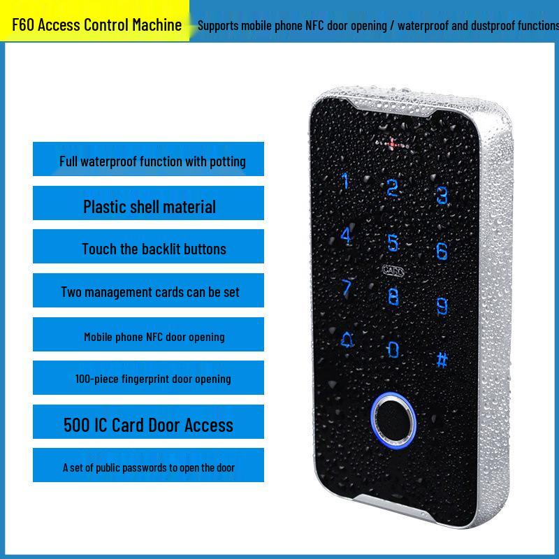 All-in-One Waterproof Fingerprint Access Control System with Password and Card Swipe