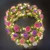 Ghirlanda di Fiori Artificiali Regolabile Fiore di Rosa Ghirlanda di Fiori Fascia con Luce LED Abbigliamento per Festival