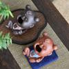 Keramická čínská figurka Ton Fu Baby Mini čajové zvířátko DIY řemesla do terária Soška batolete Příslušenství
