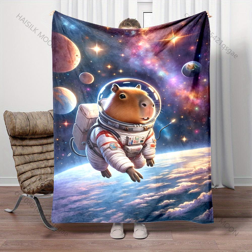 Multi-size Cute Capybaras Art Pattern Blanket Warm Soft Fluffy Kids and Adult Sofa Bed Throw Blanket Outdoor Travel Camping