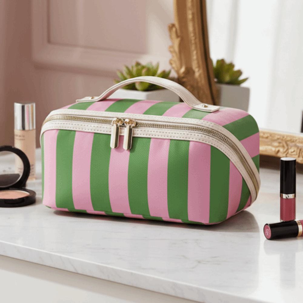 Polka Dot/Striped Women's Cosmetic Bag Vintage Travel Cosmetic Case  Makeup Accessory