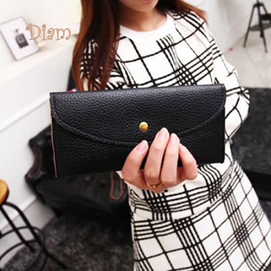 Buy GQ Women Fashion Thin Purse Long Clutch Wallet Faux Leather Handbag