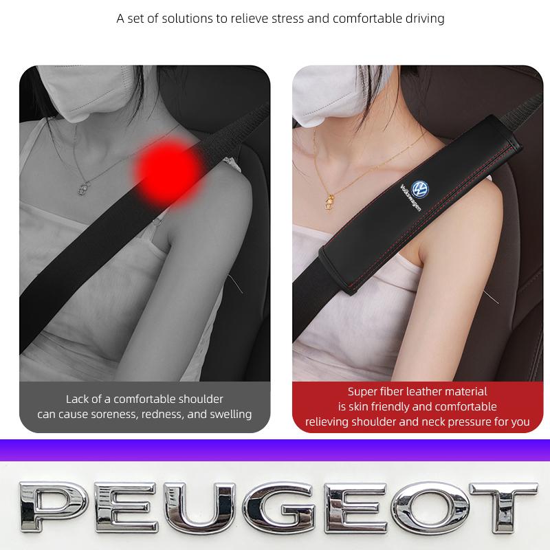 Car Seat Safety Belt Shoulder Protector Pad Accessories Valve Cap For VW Golf Amarok T5 Phaeton Teramont ID3 Tiguan T-Cross Pass ydcp0