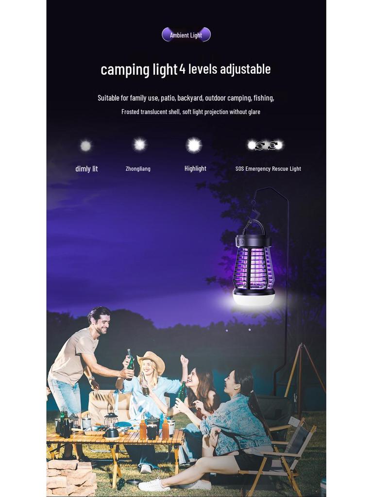 2025 Outdoor & Indoor Mosquito Killer Lamp with SOS Emergency Light - Repels and Eliminates Mosquitoes and Flies for Camping and Home Use
