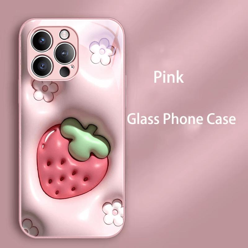 Case For iPhone 11 12 13 14 15 16 16e Tempered Glass Phone Cover For iPhone16 Pro Max 15 Plus 12 Mini Hard PC Glass Color Fundas