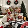 Snowman Christmas Pillow Covers Elk Xmas Party Santa Claus Throw Pillow Covers New Year Cartoon Cushion Covers