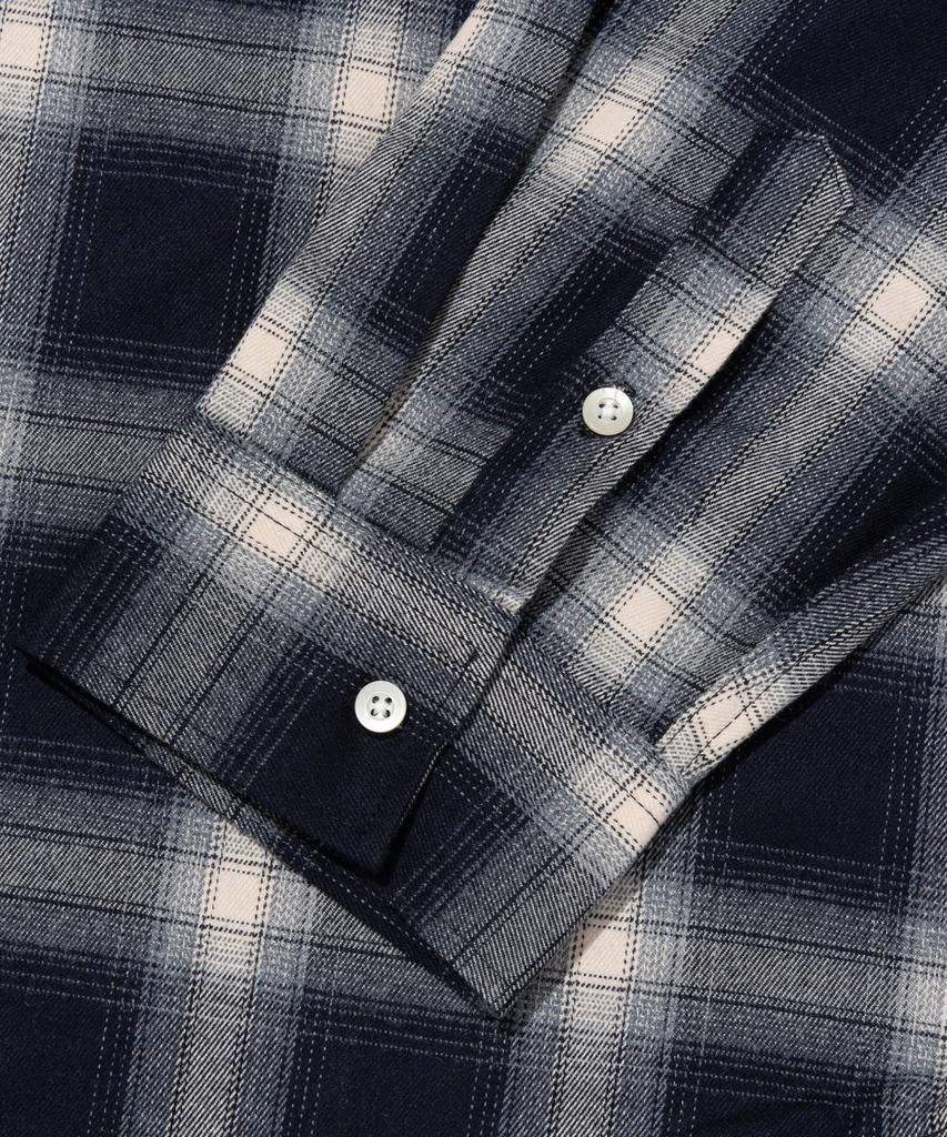ANALOG MOOD Flannel Oversized Check Shirt (Navy)
