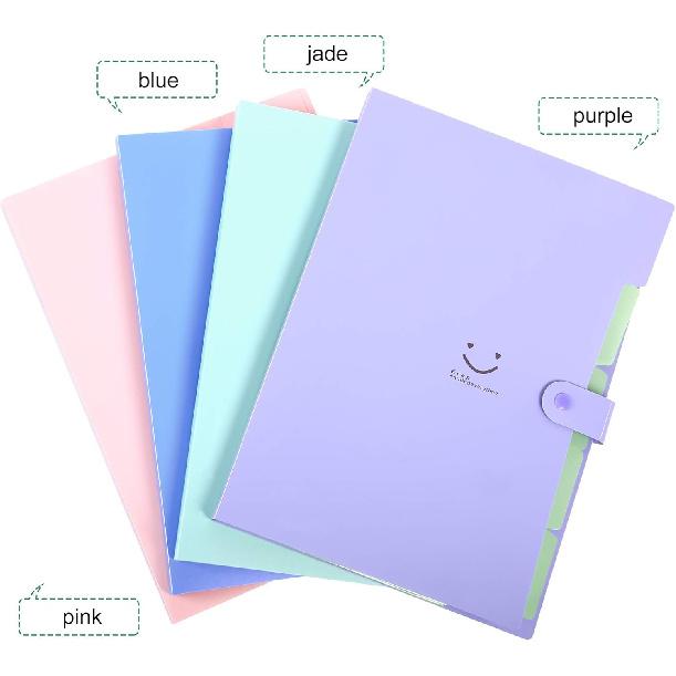 SKYDUE Expanding File Folders with 5 Pockets, Accordion File Organizer with 32 Labels, Portable Document Paper Organizer, Filing Folders, Letter / A4