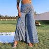 Women Pants High Waist Floral Print Wide Leg Trousers Vintage Style