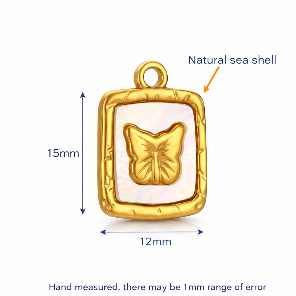 3Pcs Stainless Steel Heart/Butterfly/Star Charms Natural Seashell Waterproof Pendants DIY Women Necklace/Earrings Jewelry Making
