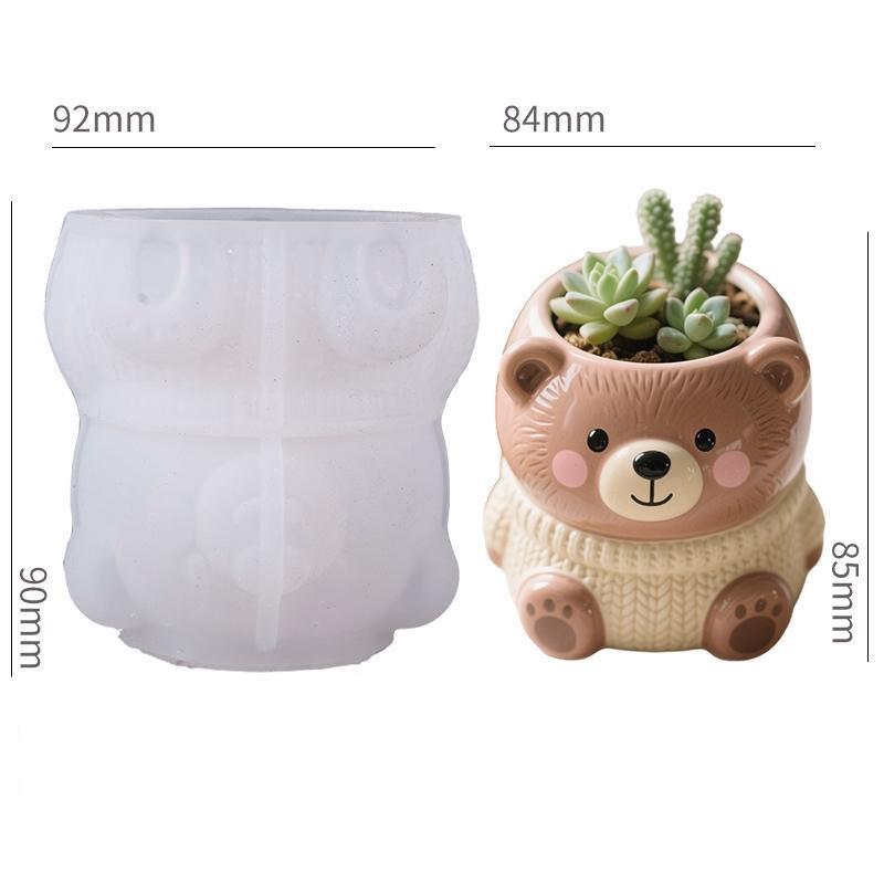 

Pen Holder Silicone Mold High Quality Flower Pot Mold Bear Silicone Mold Cute For Birthday Gifts Office Desk Storage Children S белый