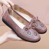 Sandals women's summer new hollow hole single shoes soft sole non-slip leather shoes middle elderly women's shoes