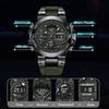 Men's Dual Display Waterproof Silicone Sport Watch with Calendar & Luminous Features