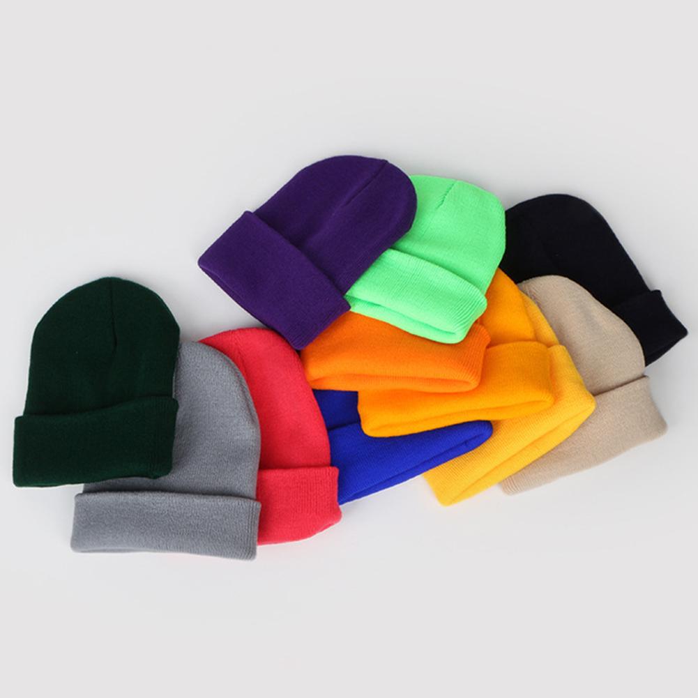 Paar Frauen Männer Mode Winter Warm Einfarbig Mode Wolle Strickmütze Mütze Beanie