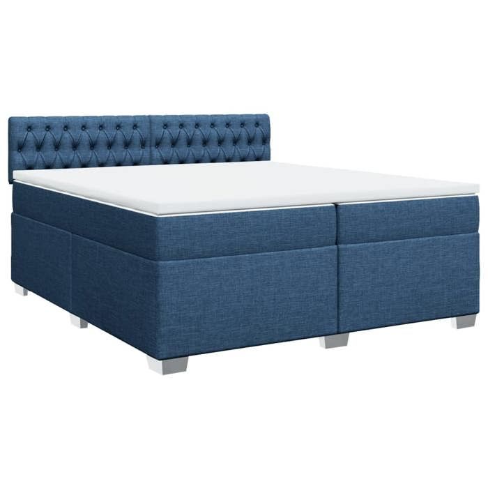 VidaXL Sommier à lattes de lit avec matelas Bleu 200x200 cm Tissu 3288308