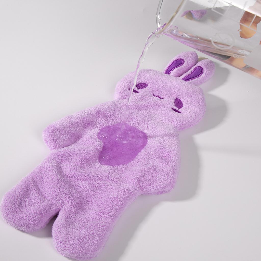 Mengmeng Rabbit Water-absorbing Quick-drying Coral Fleece Hand Towel Hangable Kitchen Children's Cute Cartoon Hand Towel