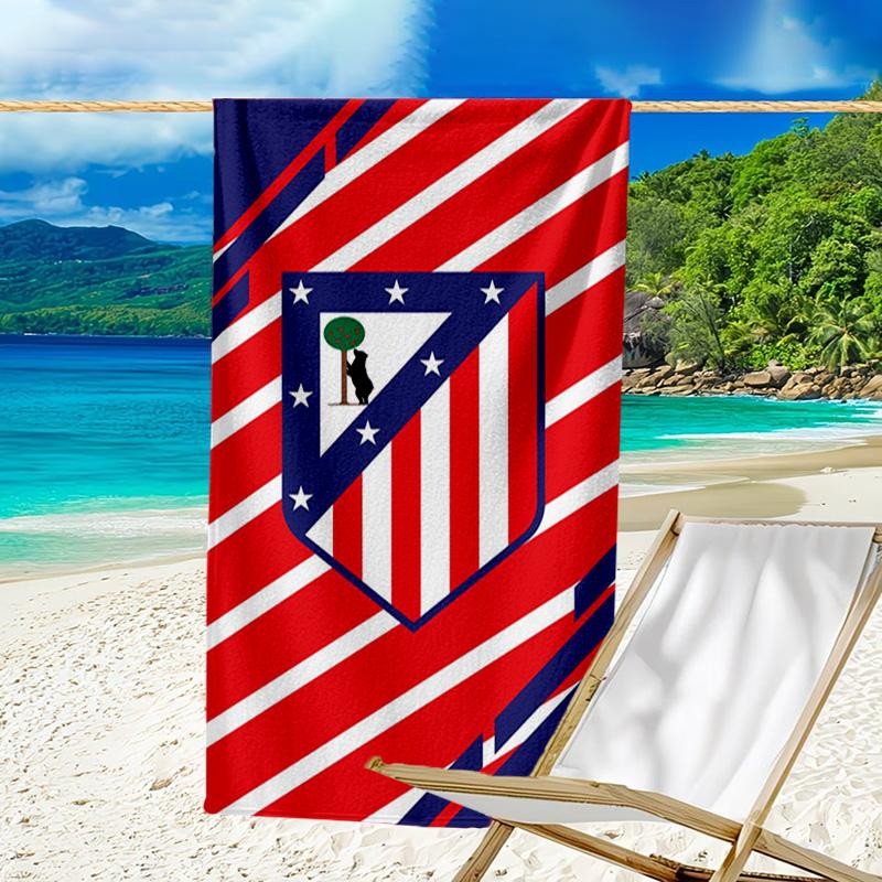 Atletico Ma-drid Crest Printed Beach Towel, Super Soft Microfiber, Perfect Gift Birthday, for Pool, Beach, Travel, for Family and Friends
