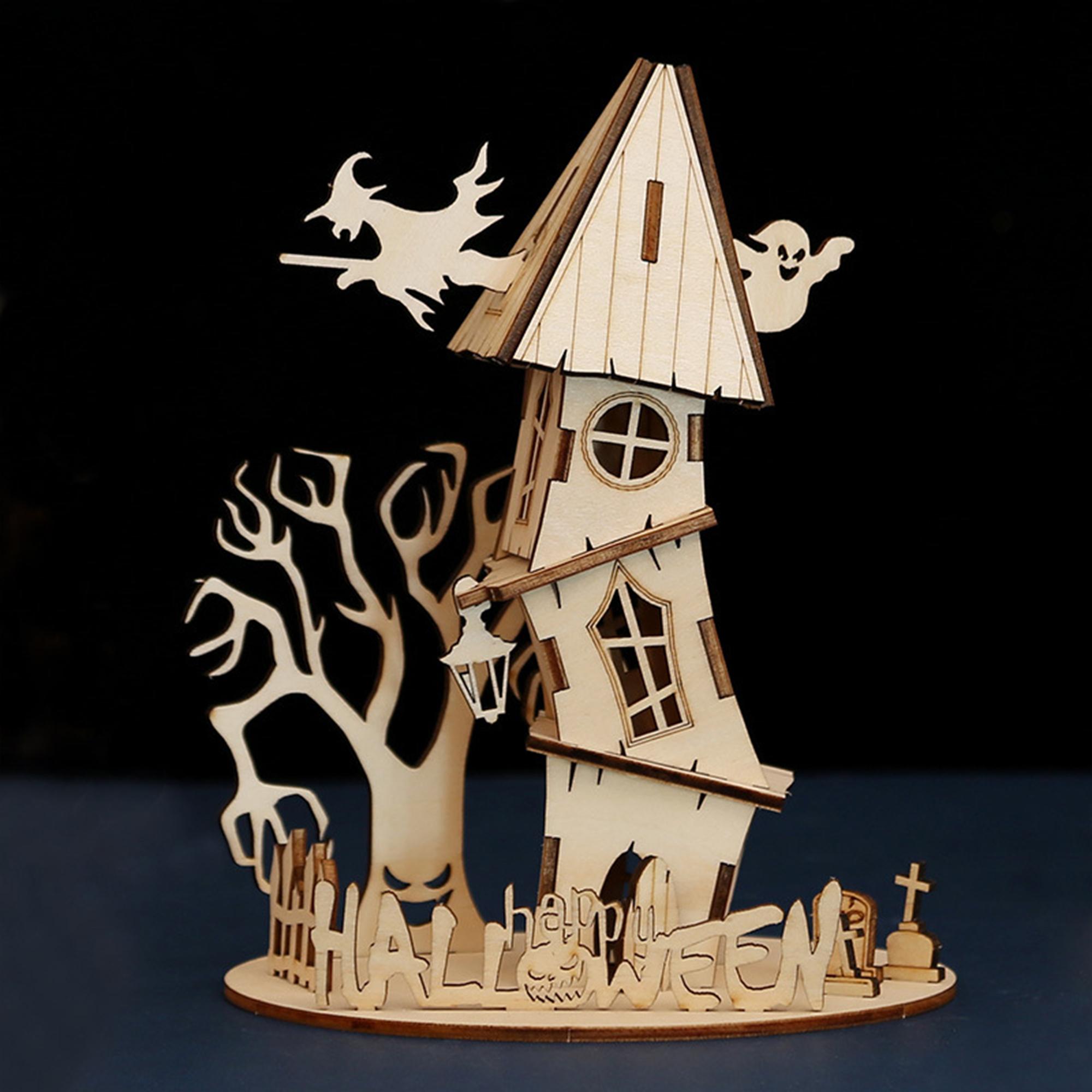 

1 шт. Хэллоуин Трансграничный Дом ведьмы Поделки Украшения Деревянный Ручная работа