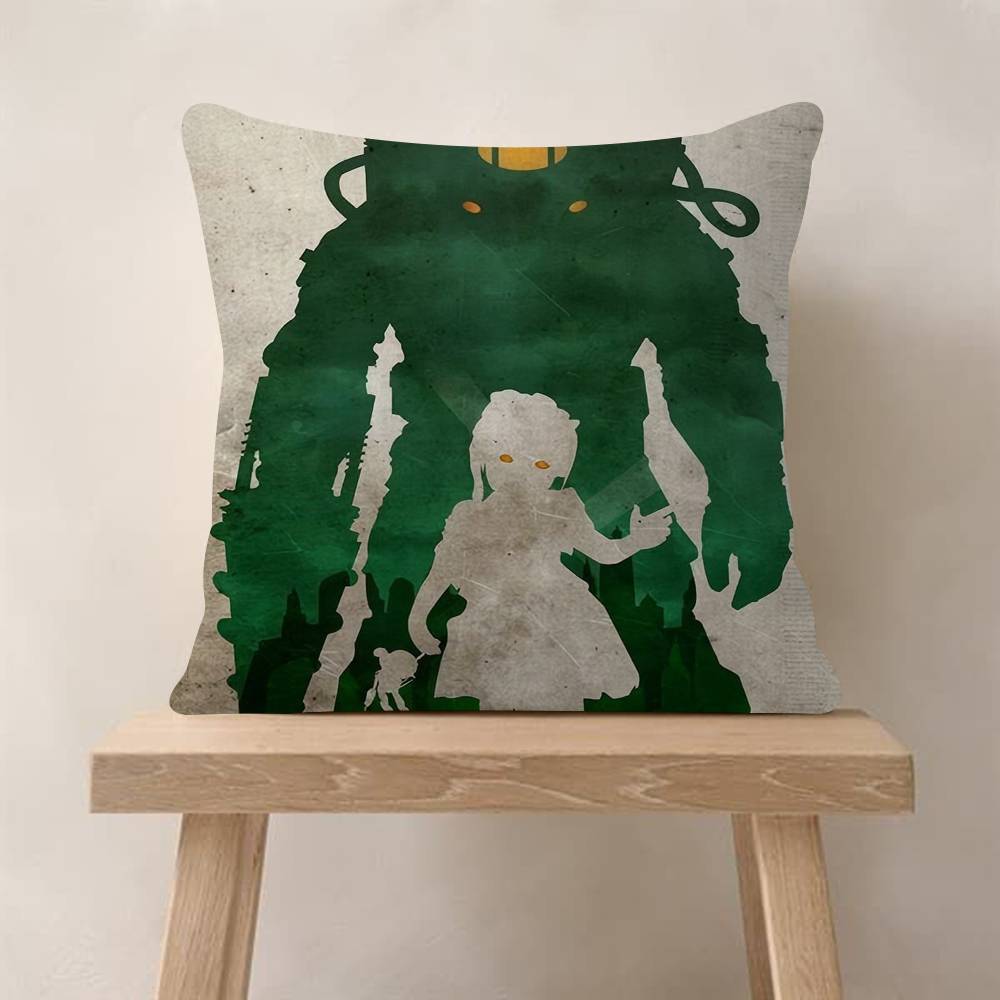 PC BioShock Game Cushion Cover Car Throw Pillow Case For Sofa Car Christmas Gift